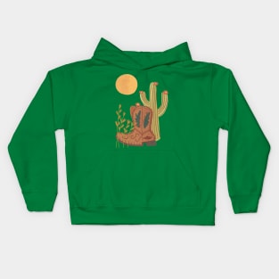 Southwest Cowboy Boots and Cactus with Full Moon Kids Hoodie